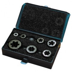 49mm 7 Piece Carbon Steel Hexagon Rethreading Die Set - Exact Tooling