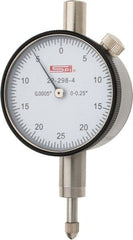SPI - 1/4" Range, 0-25-0 Dial Reading, 0.0005" Graduation Dial Drop Indicator - 1.61" Dial, 0.05" Range per Revolution, 0.0005" Accuracy, Includes NIST Traceability Certification - Exact Tooling