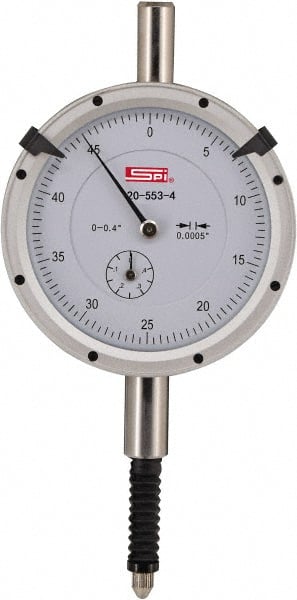 SPI - 0.4" Range, 0-100 Dial Reading, 0.001" Graduation Dial Drop Indicator - 2.2" Dial, 0.1" Range per Revolution, 0.002" Accuracy, Includes NIST Traceability Certification - Exact Tooling