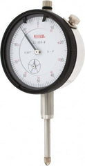 SPI - 1" Range, 0-100 Dial Reading, 0.001" Graduation Dial Drop Indicator - 2.2" Dial, 0.1" Range per Revolution, 0.002" Accuracy, Revolution Counter, Includes NIST Traceability Certification - Exact Tooling