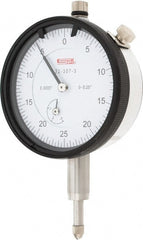 SPI - 1/4" Range, 0-25-0 Dial Reading, 0.0005" Graduation Dial Drop Indicator - 2.2" Dial, 0.05" Range per Revolution, 0.0015" Accuracy, Revolution Counter, Includes NIST Traceability Certification - Exact Tooling