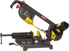 Dake - 6 x 5" Max Capacity, Semi-Automatic Geared Head Horizontal Bandsaw - 262 & 196 SFPM Blade Speed, 110 Volts, 45°, 2.5 hp, 1 Phase - Exact Tooling