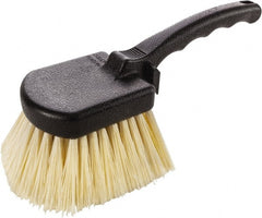 Harper Brush - 2-1/4" Bristle Length, Polypropylene Utility Scrub Brush - 3-1/2" x 3-1/2" Long x 3" Wide Head, 10" OAL, Easy Grip Handle, Black, Polypropylene Block - Exact Tooling