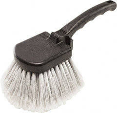 Harper Brush - 2-1/4" Bristle Length, Flagged Plastic Utility Scrub Brush - 3-1/2" x 3-1/2" Long x 3" Wide Head, 10" OAL, Easy Grip Handle, Black, Polypropylene Block, Flagged - Exact Tooling