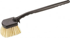 Harper Brush - 2-1/4" Bristle Length, Polypropylene Utility Scrub Brush - 3-1/2" x 3-1/2" Long x 3" Wide Head, 20" OAL, Easy Grip Handle, Black, Polypropylene Block, Flagged - Exact Tooling