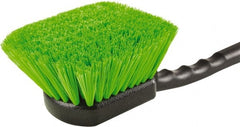 Harper Brush - 2-1/4" Bristle Length, Flagged Plastic Utility Scrub Brush - 3-1/2" x 3-1/2" Long x 3" Wide Head, 10" OAL, Easy Grip Handle, Black, Polypropylene Block, Flagged - Exact Tooling
