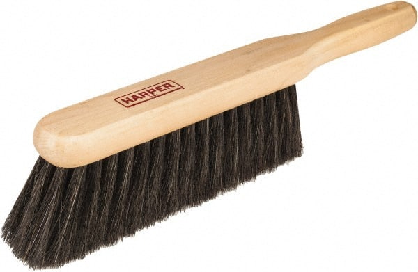 Harper Brush - 14" OAL, Horsehair Counter Brush - 2-1/4" Bristle Length, 8" Long x 1-3/4" Wide Head, Straight Wood Handle, Black - Exact Tooling