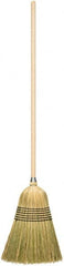 Harper Brush - 56" OAL Corn Bristle Broom - 39" Long Wood Handle, 17" Bristle Length, 14" Wide - Exact Tooling