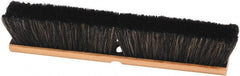 Harper Brush - 18" Smooth Surface Horsehair Push Broom - 3" Bristle Length, Wood Block, Threaded Handle Connection, Handle Sold Separately - Exact Tooling