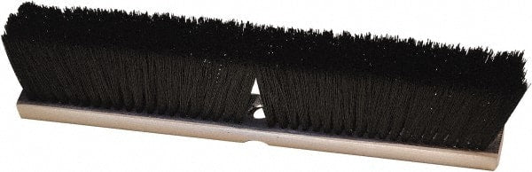 Harper Brush - 24" Medium Duty Synthetic Push Broom - 3" Bristle Length, Wood Block, Threaded Handle Connection, Handle Sold Separately - Exact Tooling