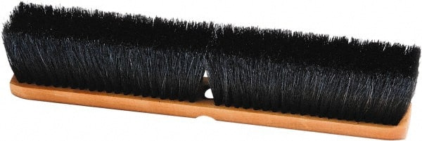 Harper Brush - 36" Medium Duty Synthetic Push Broom - 3" Bristle Length, Wood Block, Threaded Handle Connection, Handle Sold Separately - Exact Tooling