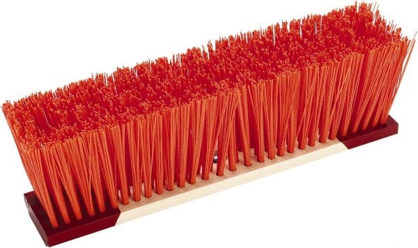 Harper Brush - 16" Rough Surface Synthetic Push Broom - 4" Bristle Length, Wood Block, Bolt-On Handle Connection, Handle Sold Separately - Exact Tooling