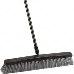 Harper Brush - 24" Rough Surface Synthetic Push Broom - 3" Bristle Length, Plastic Block, Threaded Handle Connection, Handle Included - Exact Tooling