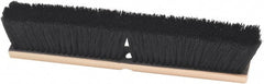 Harper Brush - 24" Smooth Surface Horsehair Push Broom - 3" Bristle Length, Wood Block, Threaded Handle Connection, Handle Sold Separately - Exact Tooling