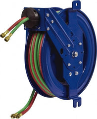CoxReels - 17" Long x 8-7/8" Wide x 19-1/2" High, 1/4" ID, Spring Retractable Welding Hose Reel - 50' Hose Length, 200 psi Working Pressure, Hose Included - Exact Tooling