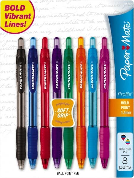 Paper Mate - 1mm Ball Point Retractable Ball Point Pen - Assorted Colors - Exact Tooling
