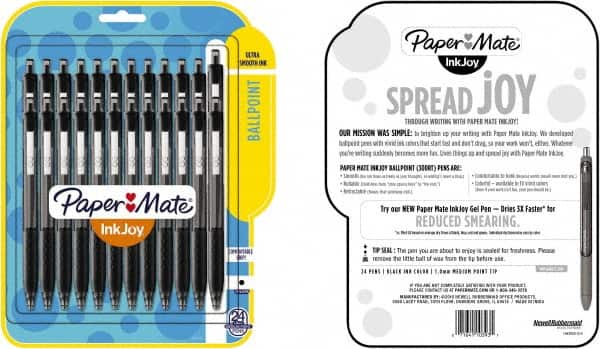 Paper Mate - 1mm Ball Point Retractable Ball Point Pen - Black - Exact Tooling