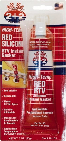 Berkebile - 3 oz Gasket Maker - -55 to 650°F, Red, Comes in Tube - Exact Tooling