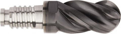 Kennametal - 16mm Mill Diam, 24mm LOC, Solid Carbide Ball End Mill Head - Spiral Flute, Right Hand Cut, 39° Helix, 4 Flutes, AlTiN Finish - Exact Tooling