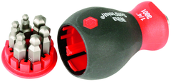7 Piece - Stubby SoftFinish® Grip Bit Holder Set -- 1/8; 9/64; 5/32; 3/16; 7/32; & 1/4 Bits - Ball End Hex Bits - Exact Tooling
