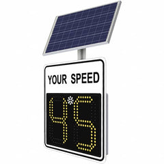 TrafficLogix - "Your Speed", 28" Wide x 28" High, Aluminum Speed Limit Signs - Black on White, High Intensity Reflectivity, Square, Post Mount - Exact Tooling
