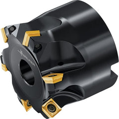 Walter - 4 Inserts, 29.2mm Cutter Diam, 2mm Max Depth of Cut, Indexable High-Feed Face Mill - 22mm Arbor Hole Diam, 40mm High, M4002 Toolholder, SDGT, SDMW, SDHT Inserts, Series M4002 - Exact Tooling