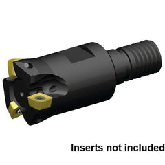 Kennametal - 1" Cut Diam, 0.9mm Max Depth, M12 21mm Shank Diam, Modular Connection Indexable High-Feed End Mill - Screw Holding Method, XP..0603.R Insert, 7792VXP06 Toolholder, Through Coolant - Exact Tooling