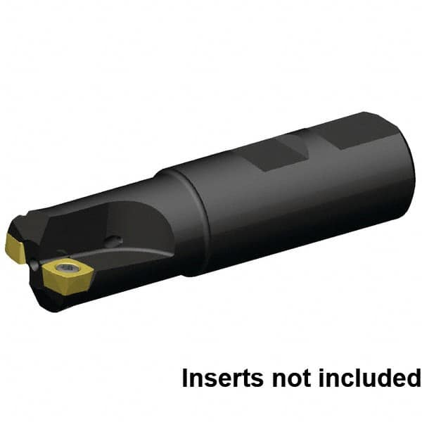 Kennametal - 32mm Cut Diam, 1.5mm Max Depth, 32mm Shank Diam, Weldon Shank Indexable High-Feed End Mill - Screw Holding Method, XD..090408.. Insert, 7792VXD09 Toolholder, Through Coolant - Exact Tooling