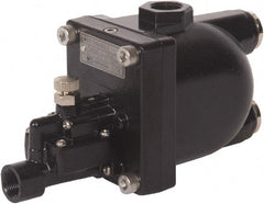 PRO-SOURCE - 1/2" Inlet, Zero Air Loss Condensate Drain Valve - 3/8" NPT Outlet, 87 to 175 psi - Exact Tooling