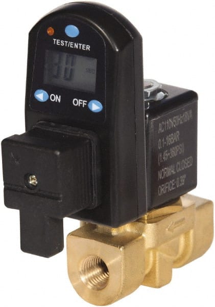 PRO-SOURCE - 1/2" Inlet, Digital Electronic Condensate Drain Valve - 1/2" NPT Outlet, 230 psi - Exact Tooling