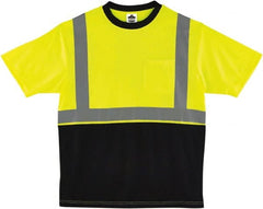 Ergodyne - Size 4XL, Hi-Viz Lime, High Visibility, Short Sleeve T-Pocket, - 58" Chest, 1 Pocket, Polyester - Exact Tooling