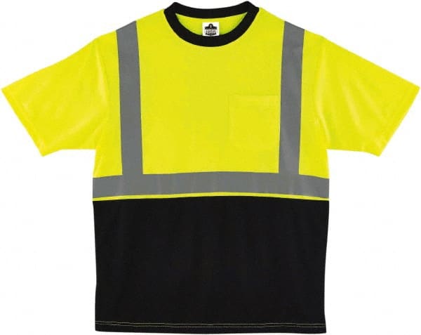Ergodyne - Size 3XL, Hi-Viz Lime, High Visibility, Short Sleeve T-Pocket, - 54" Chest, 1 Pocket, Polyester - Exact Tooling