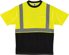 Ergodyne - Size 2XL, Hi-Viz Lime, High Visibility, Short Sleeve T-Pocket, - 50" Chest, 1 Pocket, Polyester - Exact Tooling