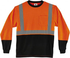 Ergodyne - Size XL, Hi-Viz Orange, High Visibility, Long Sleeve T-Pocket, - 46" Chest, 1 Pocket, Polyester - Exact Tooling