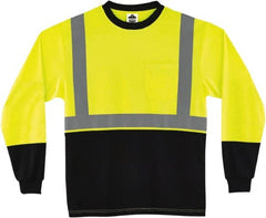 Ergodyne - Size 3XL, Hi-Viz Lime, High Visibility, Long Sleeve T-Pocket, - 54" Chest, 1 Pocket, Polyester - Exact Tooling