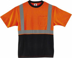 Ergodyne - Size 2XL, Hi-Viz Orange, High Visibility, Short Sleeve T-Pocket, - 50" Chest, 1 Pocket, Polyester - Exact Tooling