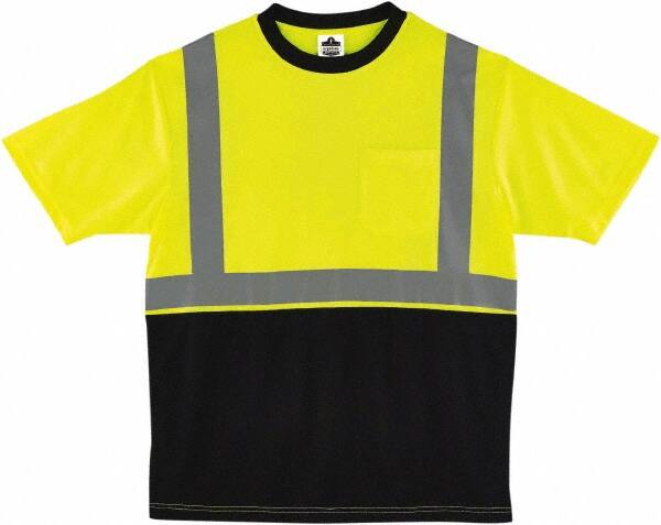 Ergodyne - Size S, Hi-Viz Lime, High Visibility, Short Sleeve T-Pocket, - 36" Chest, 1 Pocket, Polyester - Exact Tooling