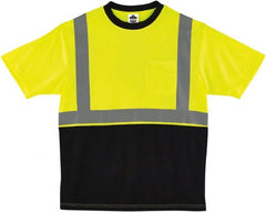 Ergodyne - Size M, Hi-Viz Lime, High Visibility, Short Sleeve T-Pocket, - 38" Chest, 1 Pocket, Polyester - Exact Tooling