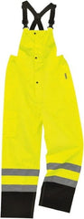 Ergodyne - Size M, Lime, Rain Bib Overall - 1 Pocket - Exact Tooling