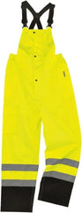 Ergodyne - Size L, Lime, Rain Bib Overall - 1 Pocket - Exact Tooling