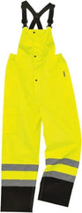 Ergodyne - Size 2XL, Lime, Rain Bib Overall - 1 Pocket - Exact Tooling