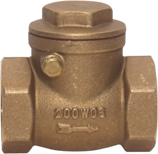 Value Collection - 1" Brass Check Valve - Check Swing, FNPT x FNPT, 200 WOG - Exact Tooling