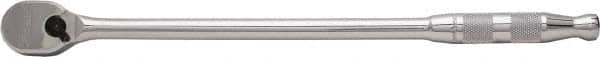 Proto - 3/8" Drive Pear Head Ratchet - Full Polish Chrome Finish, 13" OAL, 90 Gear Teeth, Long Arm Handle, Reversible Head - Exact Tooling