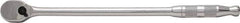 Proto - 3/8" Drive Pear Head Ratchet - Full Polish Chrome Finish, 13" OAL, 90 Gear Teeth, Long Arm Handle, Reversible Head - Exact Tooling