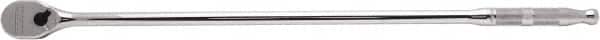Proto - 1/2" Drive Pear Head Ratchet - Full Polish Chrome Finish, 26" OAL, 90 Gear Teeth, Extended Handle, Reversible Head - Exact Tooling