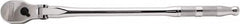 Proto - 1/2" Drive Pear Head Ratchet - Full Polish Chrome Finish, 17" OAL, 90 Gear Teeth, Long Handle, Reversible Flex Head - Exact Tooling