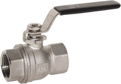 Value Collection - 1/2" Pipe, Full Port, Stainless Steel Standard Ball Valve - 2 Piece, FNPT x FNPT Ends, Lever Handle, 600 WOG, 150 WSP - Exact Tooling