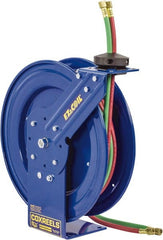 CoxReels - 17" Long x 8-1/2" Wide x 18-5/8" High, 1/4" ID, Spring Retractable Welding Hose Reel - 25' Hose Length, 200 psi Working Pressure, Hose Included - Exact Tooling