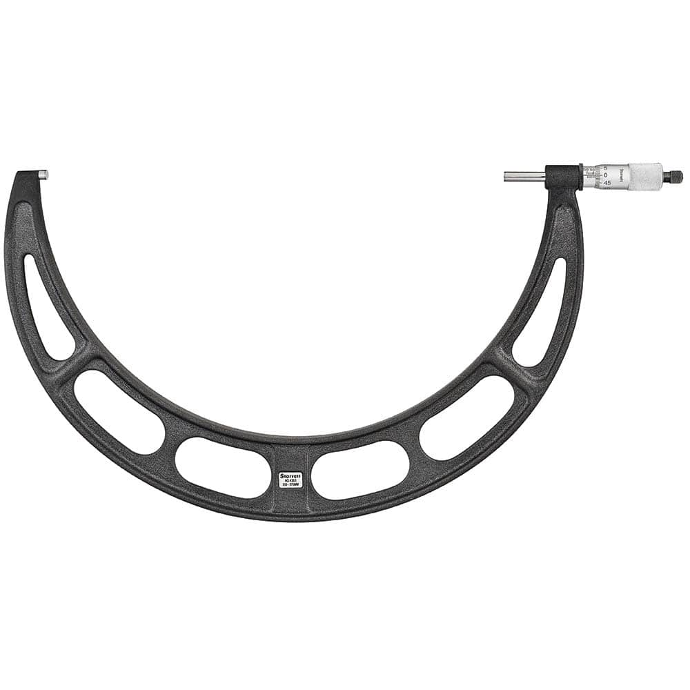 Starrett - Mechanical Outside Micrometers; Minimum Measurement (mm): 350.00 ; Maximum Measurement (mm): 375.00 ; Graduation (mm): 0.01 ; Features: Starrett Satin Chrome Finish - No Glare - Exact Tooling