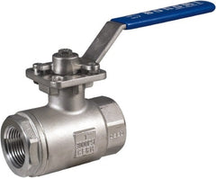 BONOMI - 3/4" Pipe, Full Port, Stainless Steel Full Port Ball Valve - 2 Piece, NPT Ends, Lever Handle, 3,000 WOG - Exact Tooling